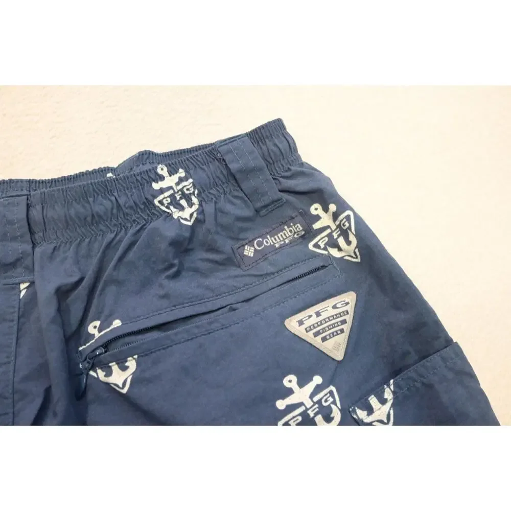 Columbia PFG Swim Trunks Omni-Shade Fishing Shorts Anchors 6